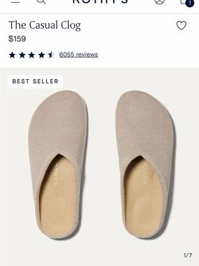 Rothy's Casual Knit Clog in Light Beige
